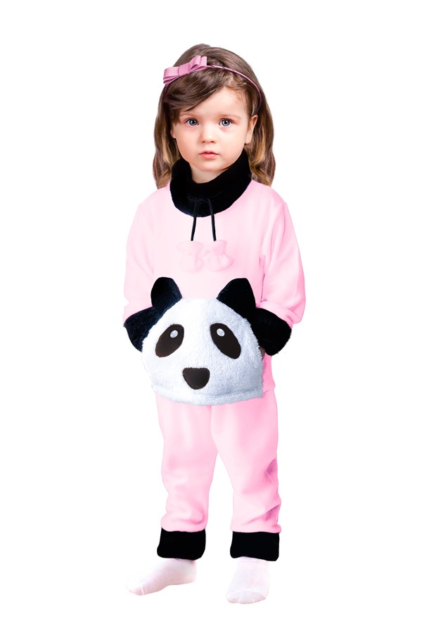 Baskılı Pijama Takımı Kız Çocuk Polar
