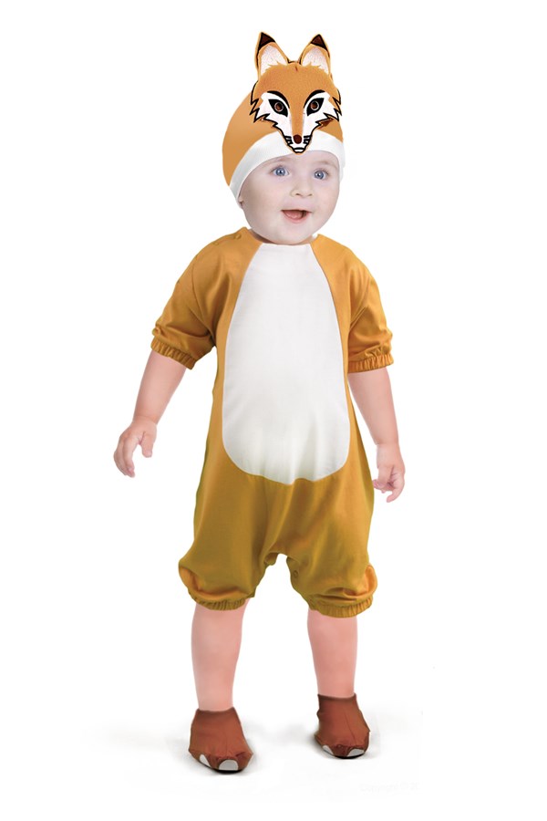 Kısa Kollu Bebek Pamuklu Tilki Kostümü Tulumu