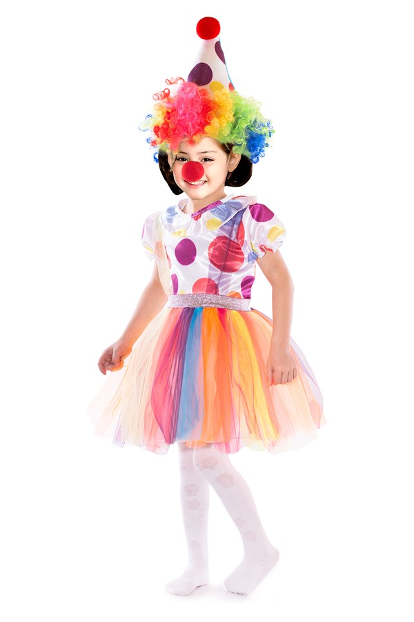 Kız Palyaço Kostümü Çocuk Kız Kıyafeti