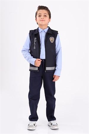Çocuk Polis Kostümü Yelekli Takım