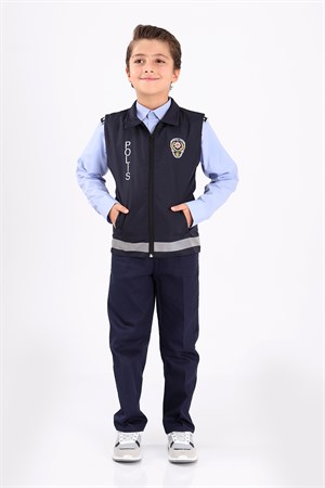 Çocuk Polis Kostümü Yelekli Takım