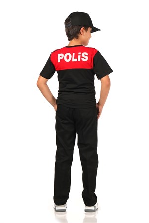 Çocuk Yunus Polis Takımı Yazlık Kırmızı Tşörtlü