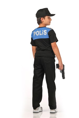 Çocuk Yunus Polis Takımı Yazlık Mavi Tşörtlü Ve Aksesuarlı