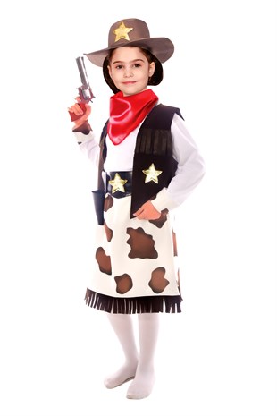 Kız Kovboy Kostümü Çocuk Kıyafeti