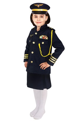 Kiz Pilot Kostümü Çocuk Kiyafeti