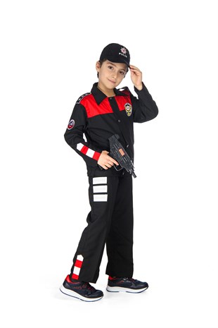 Yunus Polis Çocuk Kostümü Üniforması Kırmızı